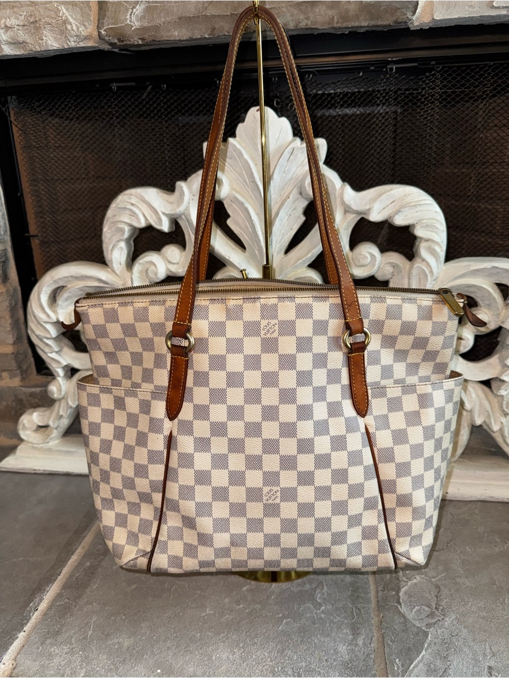 Louis Vuitton Damier Azur Totally MM with Certificate of Authenticity